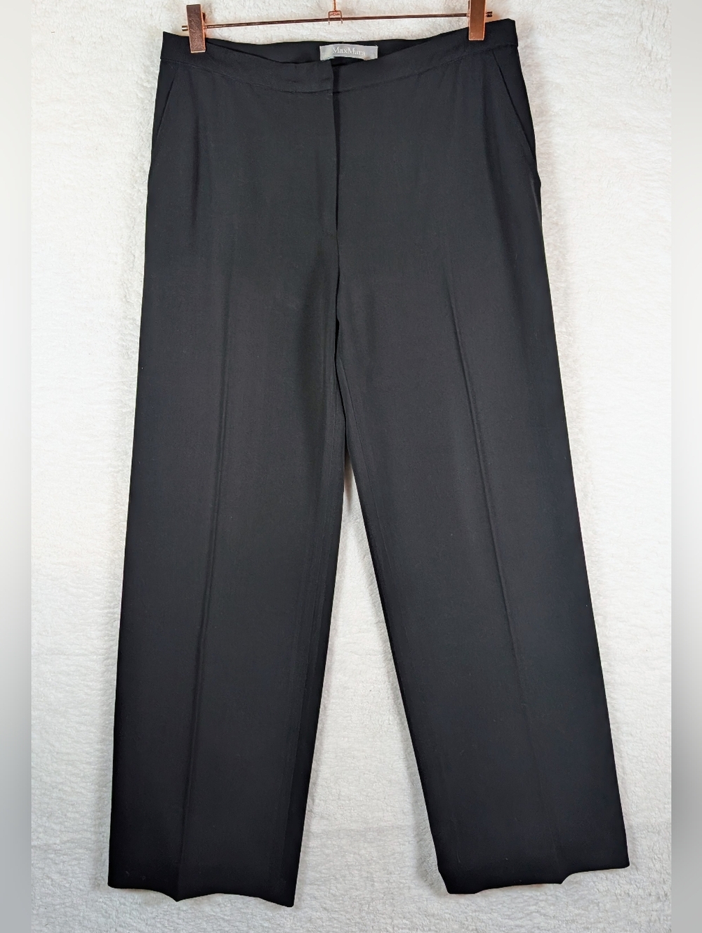 495-MaxMara Black Tailored‎ Dress Pants